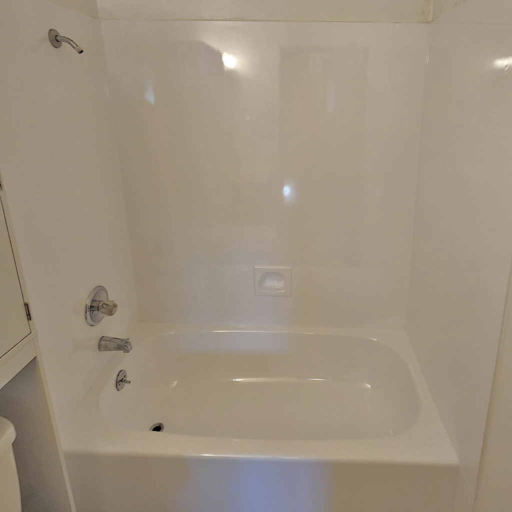 after reglazed surface new looking tub